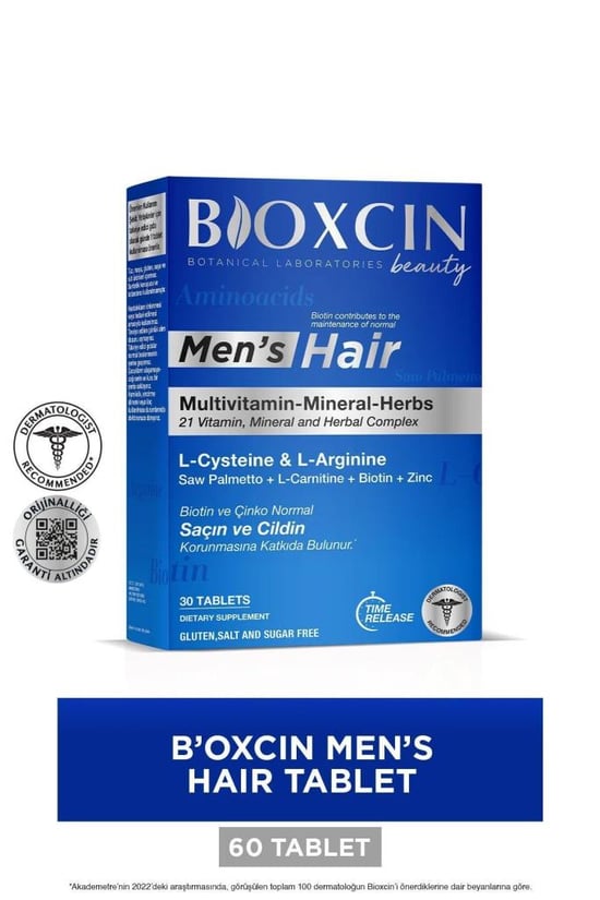 Bioxcin Mens Hair Biotin Cilt ve Saç 30 Tablet
