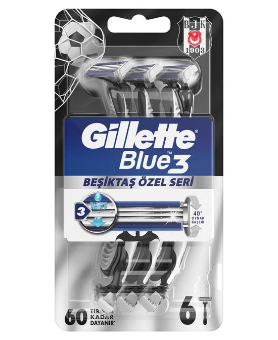 Gillette Blue 3 Tıraş Bıçağı 6'lı Blister Beşiktaş