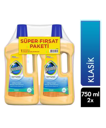 pronto, pıronto, yüzey temizleyici, ahşap temizleyici, laminant parke bakım ürünü, avantajlı paket, 2 x 750ML, 750ML + 750ML