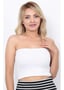 Kadın Beyaz Straplez Büstiyer Crop