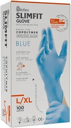 SLİMFİT ELDİVEN MAVİ (L) 100'lü