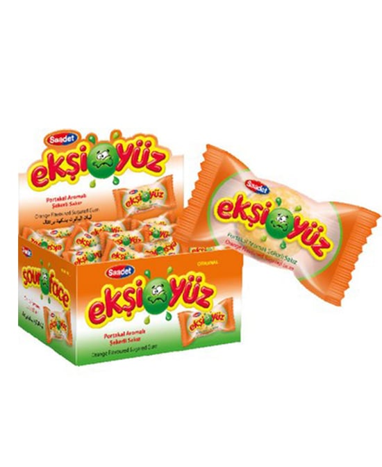 Ekşi Yüz Sakız 100'lü Paket Portakal Aromalı