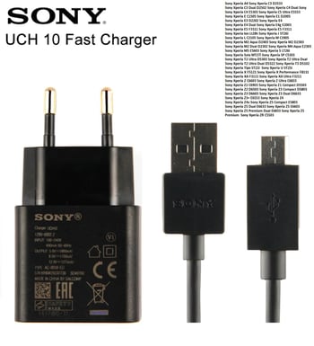 Senalstore Sony  Hızlı Şarj Cihaz Aleti Uch10 ve Micro Usb Kablosu X,XA,XP,ZR