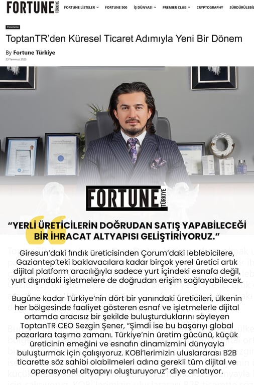 ToptanTR’den Küresel Ticaret Adımıyla Yeni Bir Dönem