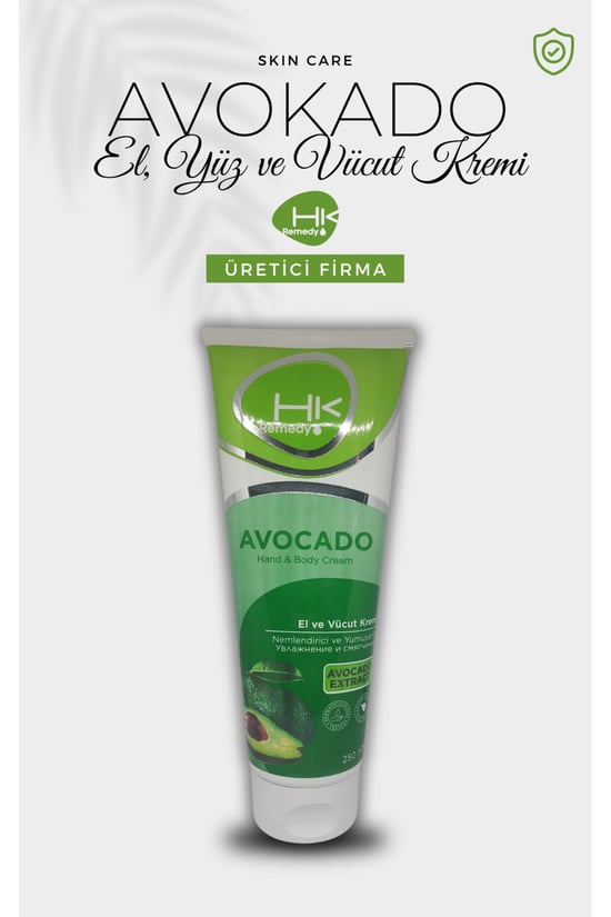 Hk Remedy El ve Vücut Kremi Avocado Extract 250 ml Tüp