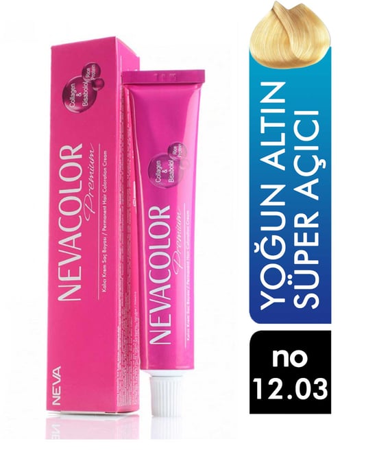 Nevacolor Premium Tüp Saç Boyası Yoğun Altın Süper Açıcı 12.03 50 ml