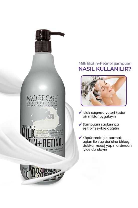 Morfose Sülfatsız Milk Biotin Retinol Içerikli Tuzsuz Şampuan 100 ml
