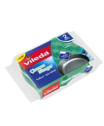 Vileda Çizmez Oluklu Bulaşık Süngeri 2'li Paket