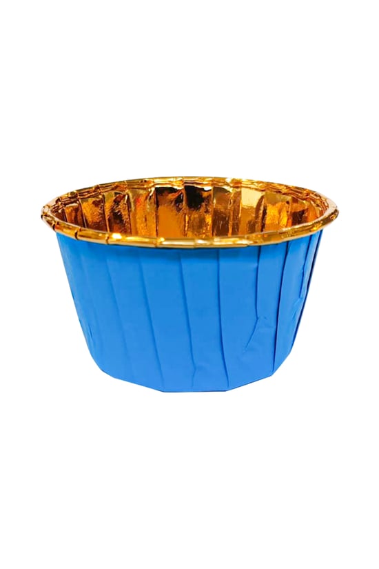 Dolphin Muffin Kek Kapsülü Mavi-Altın 25 Adet