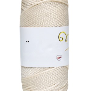 P Parla Makrome İpi 3mm Polyester  Krem