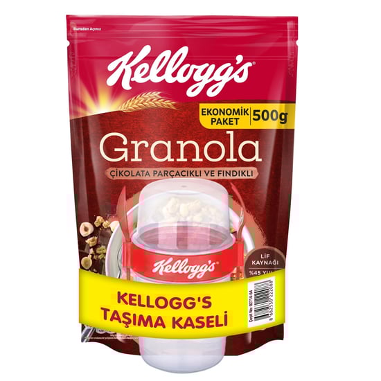 Granola Çikolata Parçacıklı Ve Fındıklı 500 Gram,Granola Kap Hediye!