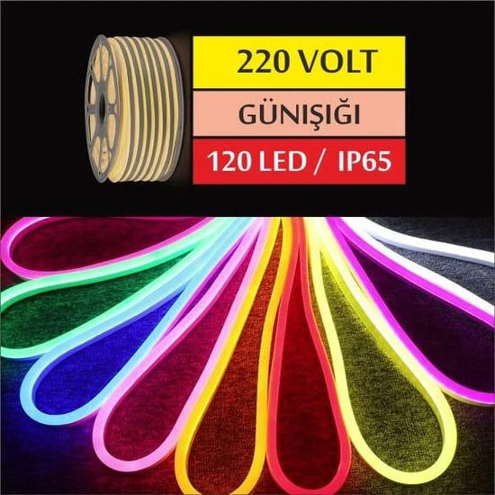 220 Volt Neon Led Günışığı 8x16mm-Yüksek Işık Gücü