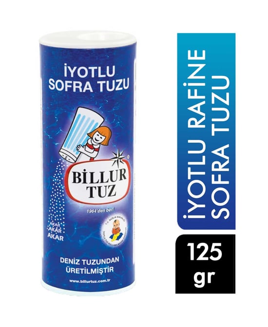 Billur Rafine İyotlu Sofra Tuzu 125 g