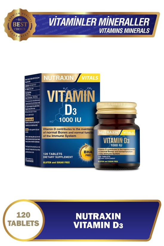Nutraxin D3 Vitamin 1000 IU 120 Tablet