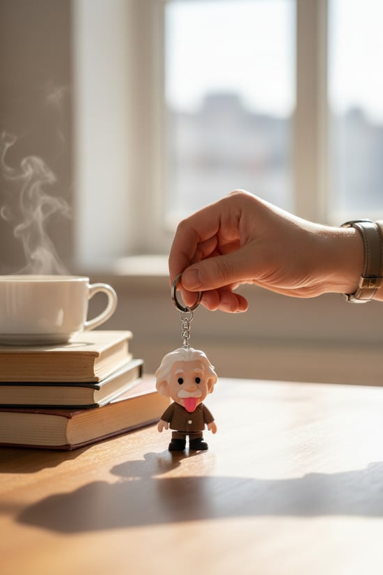 Albert Einstein Figürlü Hareketli Anahtarlık