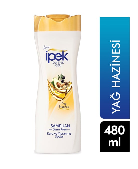 ipek,şampuan,ipek şampuan,kuru saçlar için şampuan,dökülme karşıtı,480 ml,yağ hazinesi