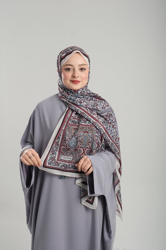 Hürrem Bone Krem Desenli Şal Kesik Elyaf Pamuksu Etnik Dijital Baskılı 202123_40