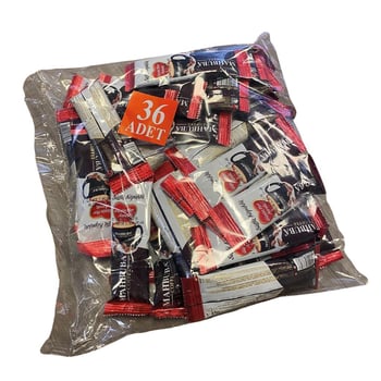 Mahbuba 3ü1 Arada Sütlü Köpüklü 36x10gr Mini Küçük Boy İkramlık Otobüs Hazır Kahve Poşet