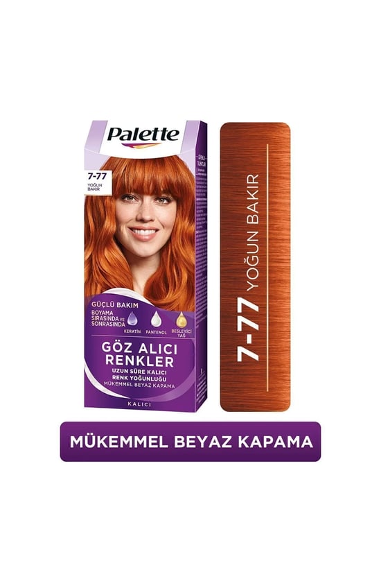 Palette Göz Alıcı Renkler Saç Boyası 7.77 Yoğun Bakır 50ml
