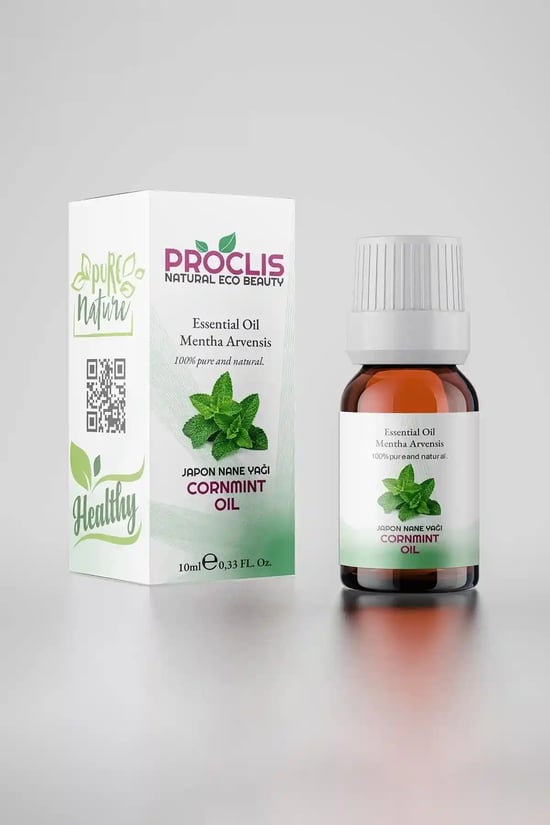PROCLİS Japon Nane Yağı, %100 Doğal Uçucu Yağ, Cornmint Oil 10 ml Sprey Başlıklı
