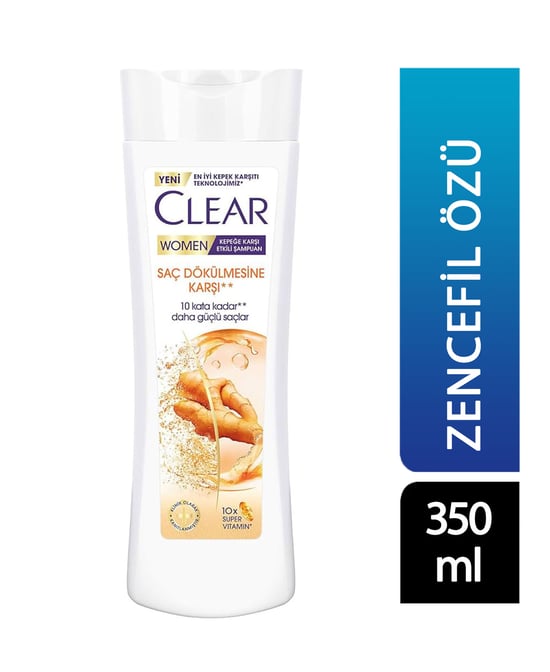 Clear Şampuan 350 ml Women Saç Dökülmesine Karşı Zencefil Özü