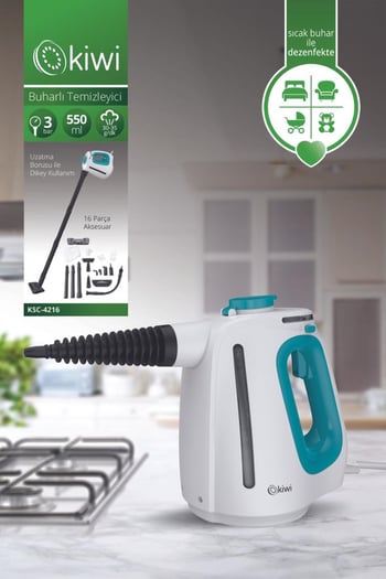Ksc-4216 Uzatma Borulu 16 Parça Aksesuarlı Buharlı Temizleyici - Dikey Buharlı Temizleyici