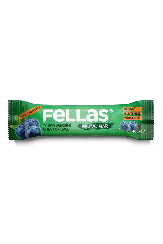 Fellas Meyve Bar - Chialı ve Yaban Mersinli 40g x 12 Adet