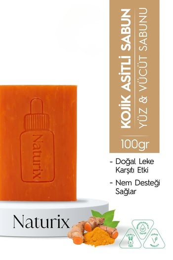 Naturix Kojik Asit Sabunu Leke Karşıtı Cilt Tonu Eşitleyici Ve Aydınlatıcı Sabun 100 gr