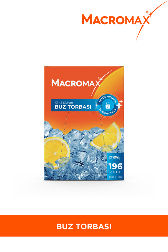 Macromax Kilitli Sistem Buz Torbası 196 Adet Buz Küpü Sızdırmaz Pratik Kullan-At Buz Kalıbı Poşeti