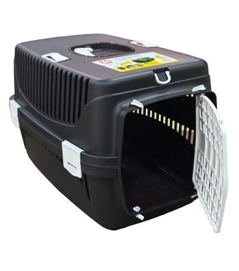 Petplast'art Kedi Taşıma Sepeti / Kedi Puseti Siyah-Beyaz 8 kg - No:2 PT155