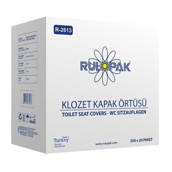 Rulopak Klozet Kapak Örtüsü 20'li Paket 20x250 Yaprak