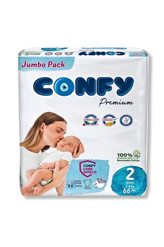 Confy Premium 2 Numara Bebek Bezi Mini 3 - 6 Kg 66 Adet