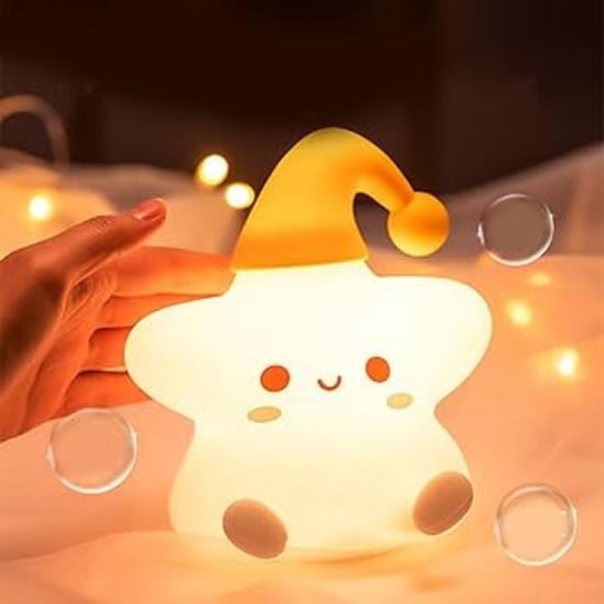 BUFFER® 5 Farklı Renk Modlu Yıldız Figürlü Pofuduk LED Gece Lambası–Yumuşak Dokulu Çocuk Odası ve De