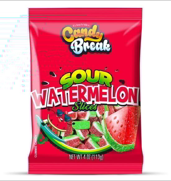American Foods Candy Break Ekşi Karpuz Dilimleri Jelibon 113G