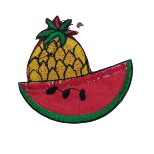 P Parla Aplike Ütü İle Yapışan Karpuz-Ananas Desen
