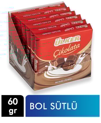 Ülker Çikolata 60 gr X 6'lı Paket Bol Sütlü