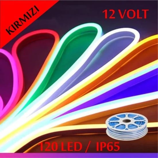 12 Volt Neon Şerit Led Kırmızı-Yüksek ışık gücü