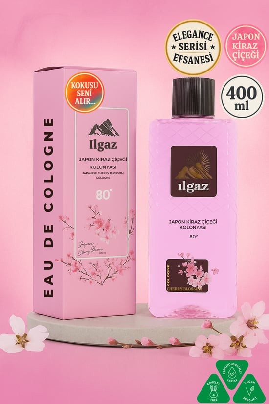 Ilgaz Japon Kiraz Çiçeği Kolonyası Elegance Series 80 Derece Eau De Cologne 400 ml