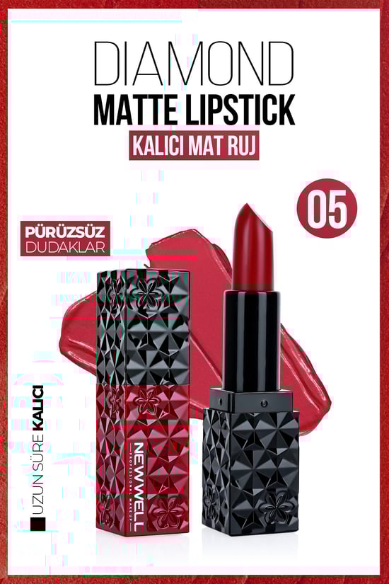 New Well Diamond Matte Lipstick 01| Gün Boyu Kalıcı