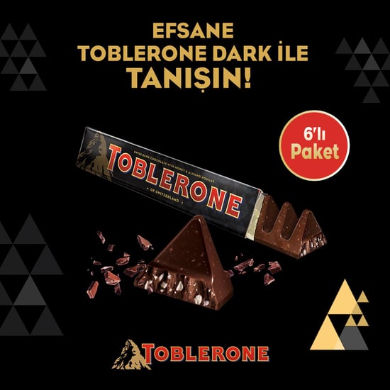 Toblerone Dark Bitter Çikolata 100g - 6'lı Paket
