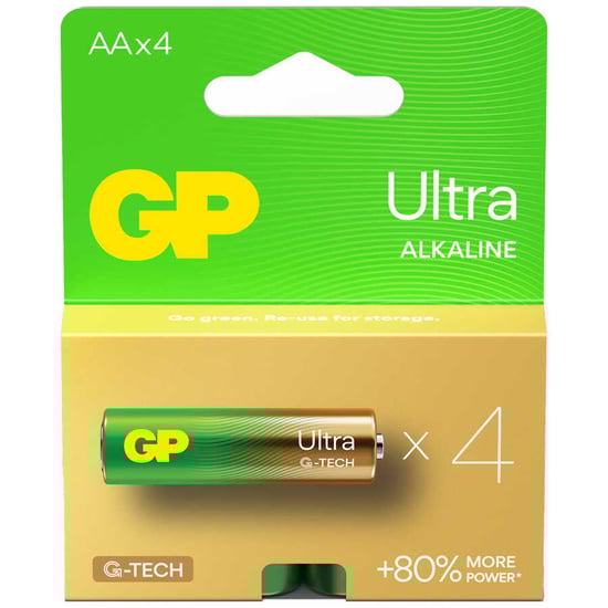 GP Batteries G-TECH Ultra Alkalin Kalem LR6 - AA Boy 1.5V Pil 4'lü Kart