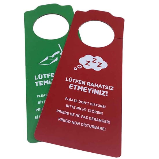 Private 300 Adet Pvc Çift Taraflı Kart Karton Rahatsız Etmeyin Odayı Temizleyiniz Otel Odası Kartı Kapı Askısı