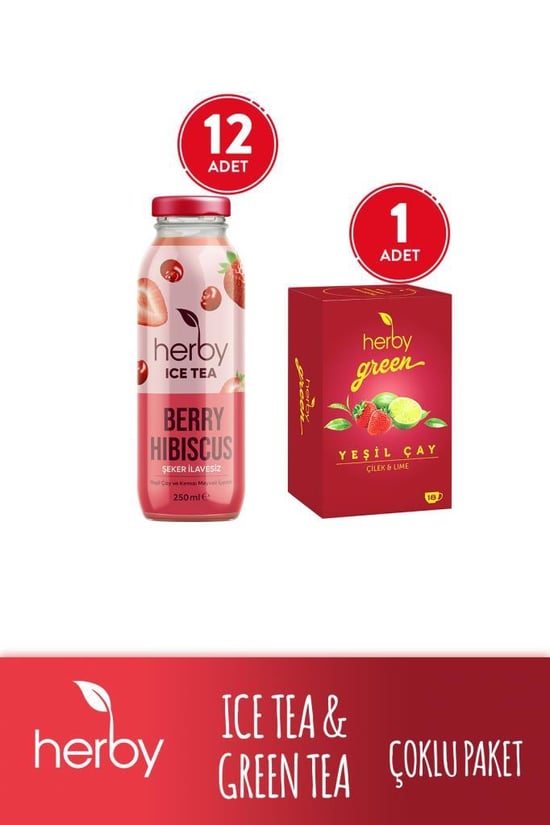 Diyete Destek Paketi (Ice Tea Berry Hibiskus 12'li Şeker İlavesiz Soğuk Çay + Yeşil Çay Çilek ve Lime)