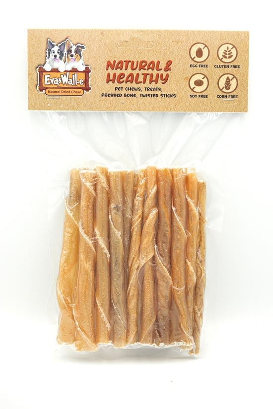 Eva & Walle Köpek Kemiği Burgu Çubuk 100g. Naturel Her Irk Ve Boydaki Köpeklerin Tüketimi Için Ödül Çubukları