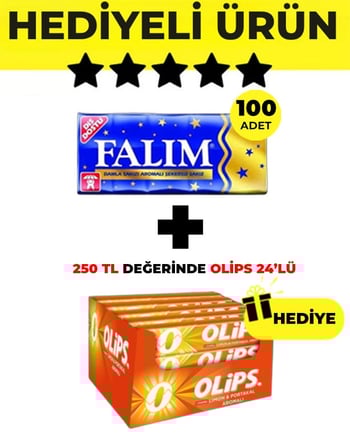 Falım (5'li 7gr x 100 Adet) - Olips (28gr x 24) Avantajlı Damla Sakız ve Şekerleme Paketi