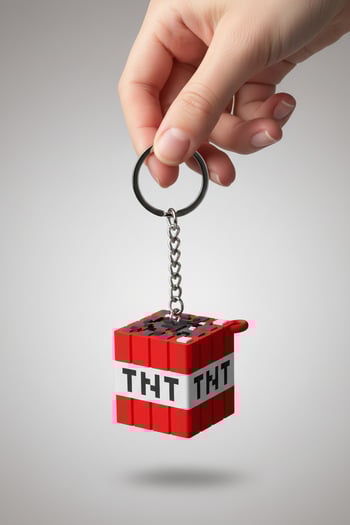 Minecraft TNT Figürlü Anahtarlık