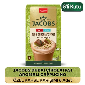Jacobs Dubai Çikolatası Aromalı Cappucino Özel Kahve Karışımı 8 x 19,5gr