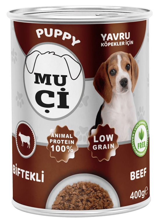 Muçi Konserve Yavru Köpek Maması Sığır Etli 400 Gr