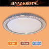 Erbay Sıva Üstü Led Panel Yuvarlak 45 Watt-Beyaz Gümüş Kristal Desenli-Beyaz-Günışığı