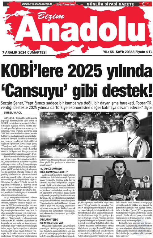 KOBİ’lere 2025 yılında ‘Cansuyu’ gibi destek!